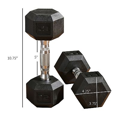 Soozier Hex Rubber Dumbbell Set with Ergonomic Handles