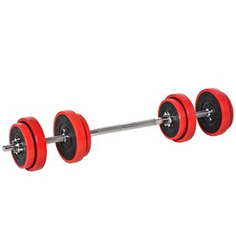 Soozier Barbell Dumbbells 2-in-1 Combo Free Weight Set, 44 lbs.