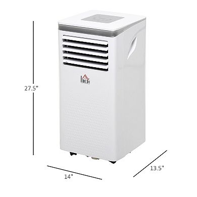 HOMCOM 7000 BTU Portable Mobile Air Conditioner Cooling Dehumidifying and Ventilating with Remote Control White