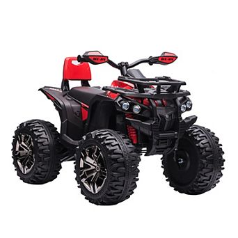 Aosom 12V Kids ATV Quad Car Toy with Music & Headlights