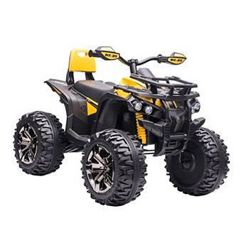 Aosom 12V Kids ATV Quad Car Toy with Music & Headlights