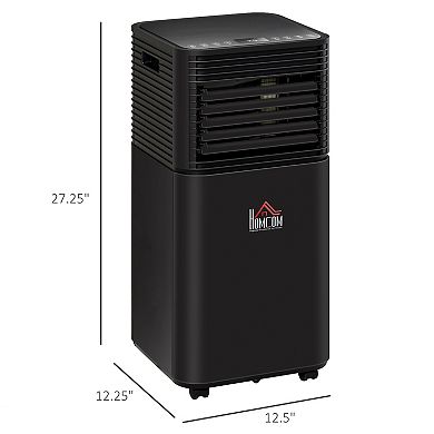 HOMCOM 10000 BTU 4 In 1 Portable Mobile Air Conditioner for Cooling Dehumidifying Ventilating w/ Remote LED Display 24H Timer Auto Shut Down Black