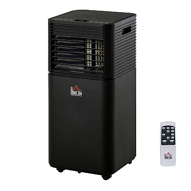 HOMCOM 10000 BTU 4 In 1 Portable Mobile Air Conditioner for Cooling Dehumidifying Ventilating w/ Remote LED Display 24H Timer Auto Shut Down Black