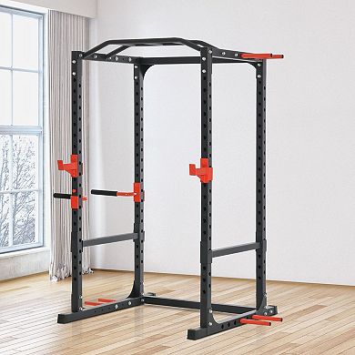 Soozier Adjustable Power Tower Dip Station Pull Up Bar Squat Rack