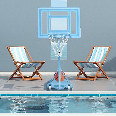 Soozier Pool Side Portable Basketball Hoop System Stand Goal with Height Adjustable 3FT 4FT 32'' Backboard