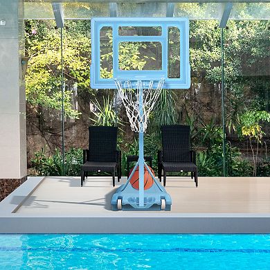 Soozier Pool Side Portable Basketball Hoop System Stand Goal with Height Adjustable 3FT 4FT 32'' Backboard