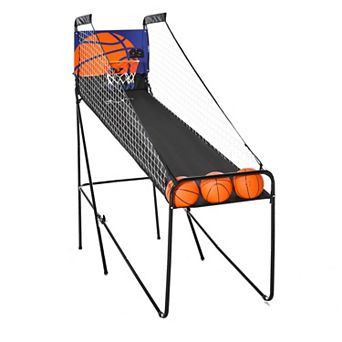 Basketball Shooting Game Foldable W/ Three Plastic Basketballs, Steel Frame And
