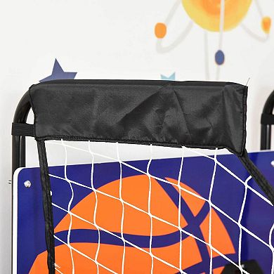 Basketball Shooting Game Foldable W/ Three Plastic Basketballs, Steel Frame And