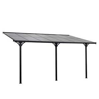 14.5' X 10' Aluminum Outdoor Pergola Patio Gazebo Awning W/ Uv-fighting Panels