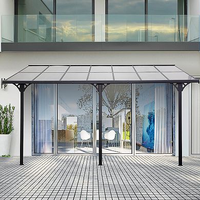 14.5' X 10' Aluminum Outdoor Pergola Patio Gazebo Awning W/ Uv-fighting Panels