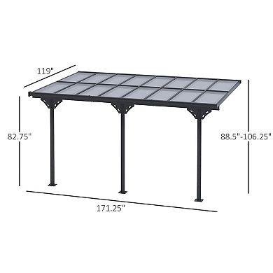 14.5' X 10' Aluminum Outdoor Pergola Patio Gazebo Awning W/ Uv-fighting Panels