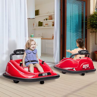 12v  Bumper Car For Kids Ride-on Toy W/ Parent Remote Control, Black
