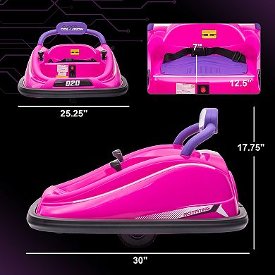 Aosom 12V Bumper Car for Kids with Remote, 360° Electric Ride-on Toy