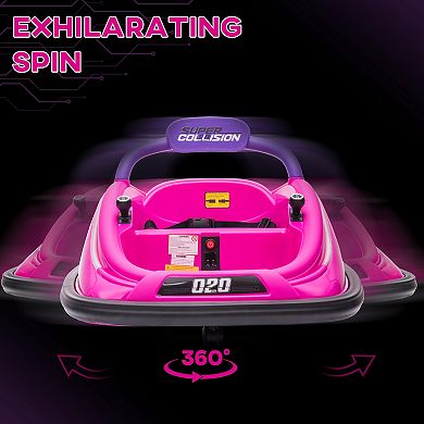 Aosom 12V Bumper Car for Kids with Remote, 360° Electric Ride-on Toy