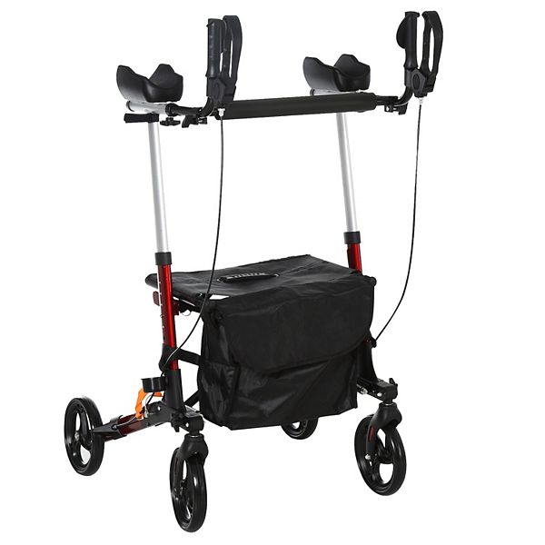 Folding Rollator Walker Four Wheeled Rolling Medical Adjustable Aluminum