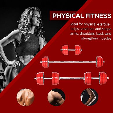 Soozier 66 lb. 2-in-1 Dumbbell Barbell Set Made for Tight Grip