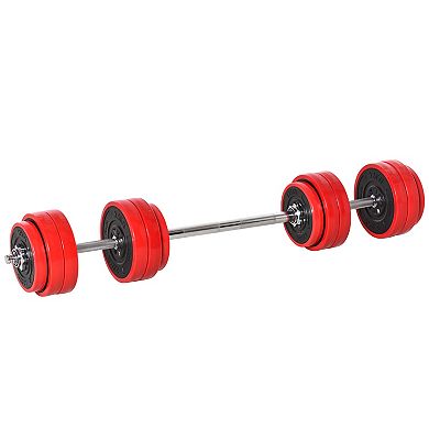 2-in-1 Free Weight Dumbbell Set & Barbell Weight Set Strength Training Equipment