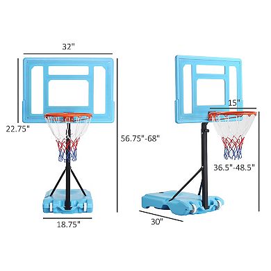 Soozier Portable Outdoor Pool Basketball Hoop System