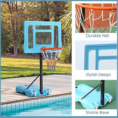 Soozier Portable Outdoor Pool Basketball Hoop System