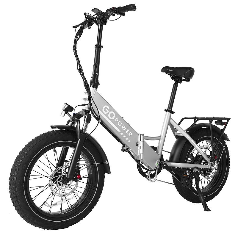 GoPowerBike GoCruiser Fat Tire Foldable Electric Bike, Black