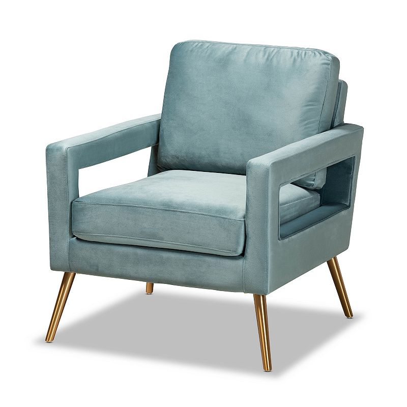 71409618 Baxton Studio Leland Chair, Blue sku 71409618