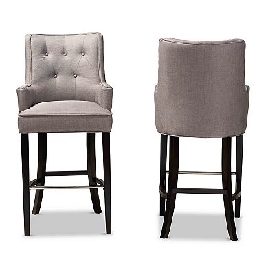 Baxton Studio Aldon Bar Stool 2-piece Set