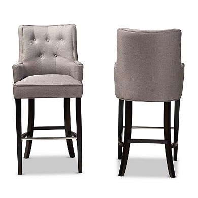 Baxton Studio Aldon Bar Stool 2-piece Set