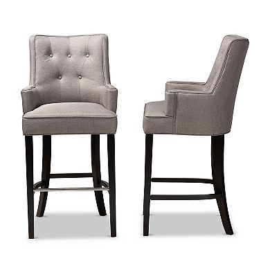 Baxton Studio Aldon Bar Stool 2-piece Set