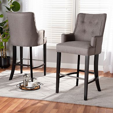 Baxton Studio Aldon Bar Stool 2-piece Set