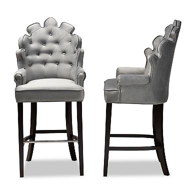 Baxton Studio Chloe Bar Stool 2-piece Set