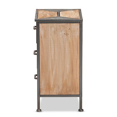 Baxton Studio Laurel 3-Drawer Nightstand