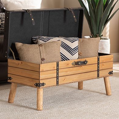 Baxton Studio Amena Large Storage Ottoman