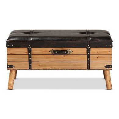 Baxton Studio Amena Large Storage Ottoman