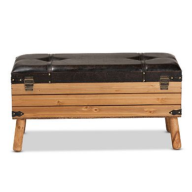 Baxton Studio Amena Large Storage Ottoman