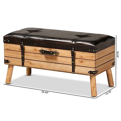 Baxton Studio Amena Large Storage Ottoman