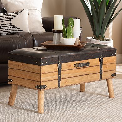 Baxton Studio Amena Large Storage Ottoman