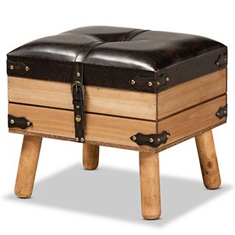 Baxton Studio Amena Storage Ottoman