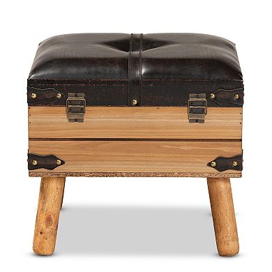 Baxton Studio Amena Storage Ottoman