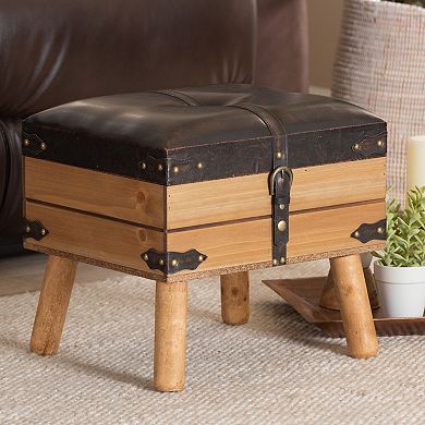 Baxton Studio Amena Storage Ottoman