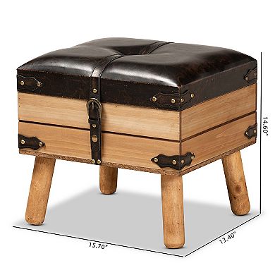 Baxton Studio Amena Storage Ottoman