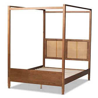 Baxton Studio Malia Faux Rattan Platform Bed
