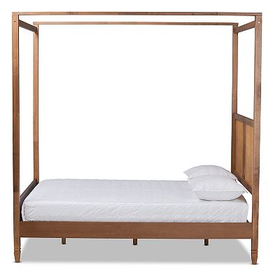 Baxton Studio Malia Faux Rattan Platform Bed