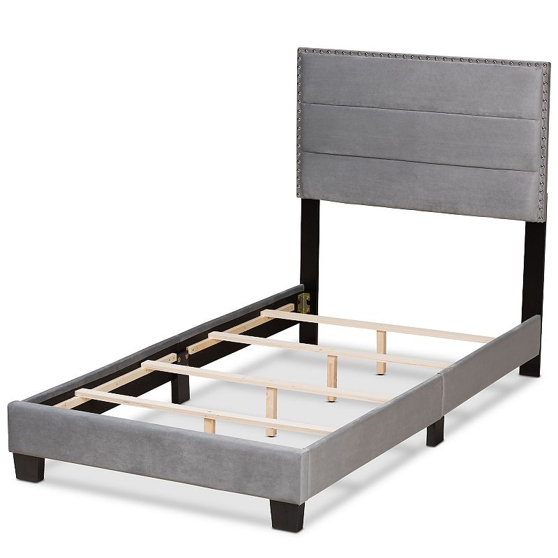 Baxton Studio Tamira Twin Bed, Gray Black