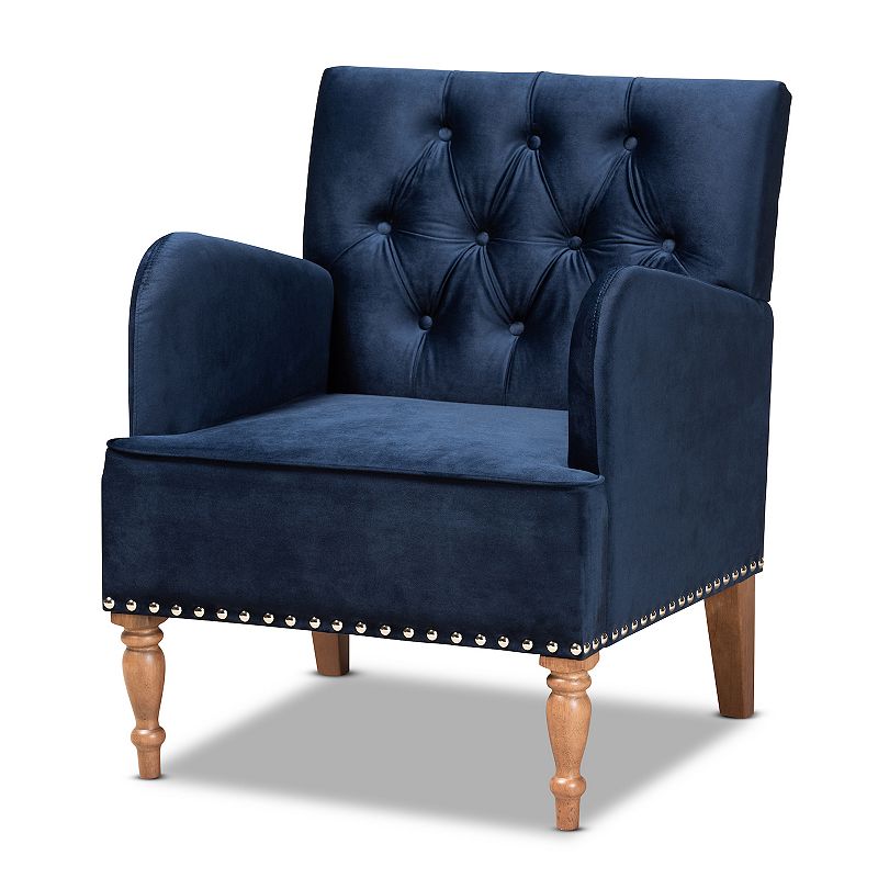 80757183 Baxton Studio Eri Tufted Arm Chair, Blue sku 80757183