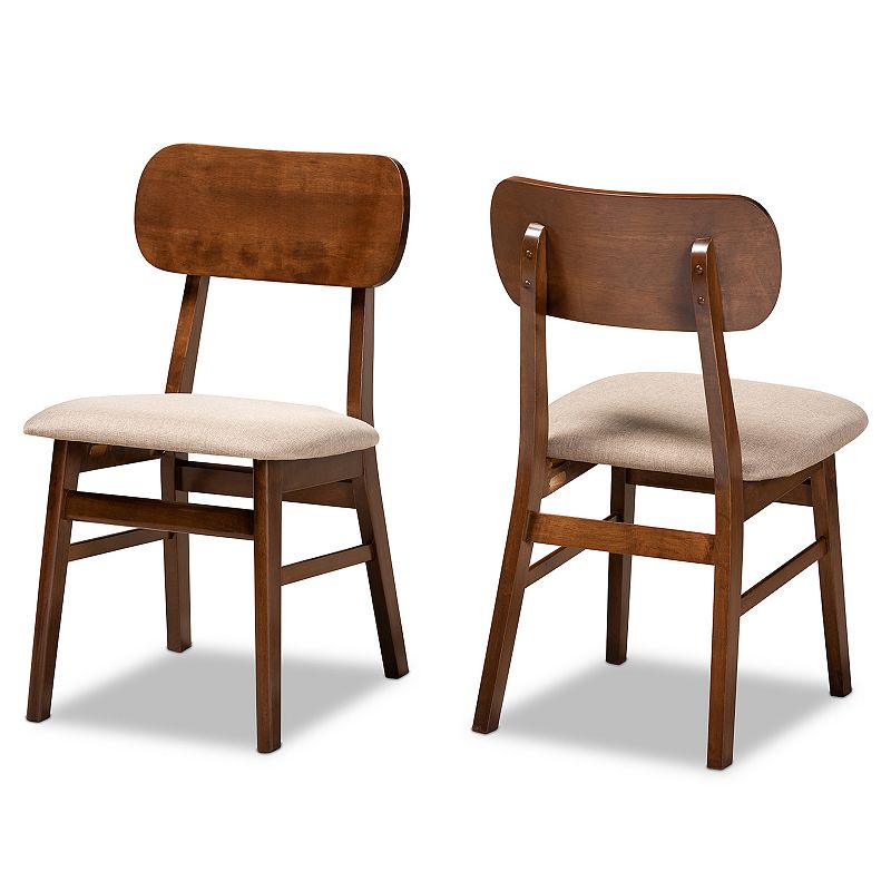 Baxton Studio Euclid Dining Chair 2-piece Set, Brown