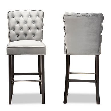 Baxton Studio Daphne Bar Stool 2-piece Set