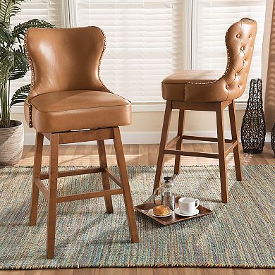Baxton Studio Gradisca Bar Stool 2-piece Set