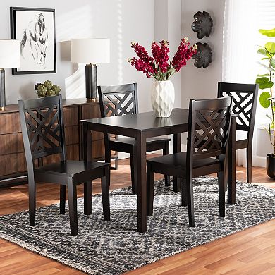 Baxton Studio Ani Dining Table & Chair 5-piece Set