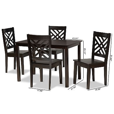Baxton Studio Ani Dining Table & Chair 5-piece Set