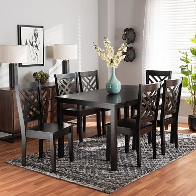 Baxton Studio Ani Dining Table & Chair 7-piece Set